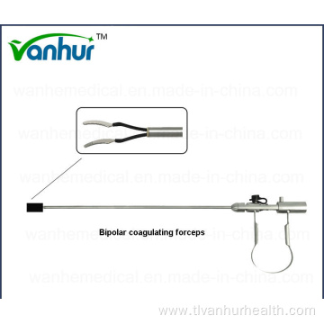 Spring handle Bipolar Forceps Plate-Shaped Curved